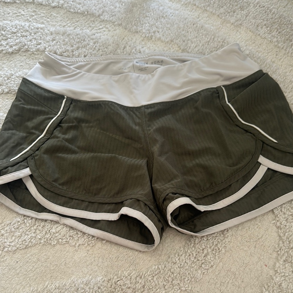 Women's Olive Green Athletic Shorts